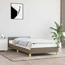 Maison Chic Lit adulte - Cadre Structure de lit avec tête de lit Contemporain Taupe 80x200 cm Tissu -MN93433