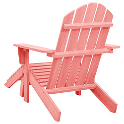 Avis vidaXL Chaise de jardin Adirondack avec pouf bois de sapin solide rose