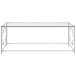 vidaXL Table basse Argenté 120x60x45 cm Acier inoxydable et verre