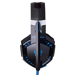 Wewoo Casque PC bleu pour ordinateur, Longueur de câble: 2.2m stéréo de jeu de basse avec micro et LED pas cher