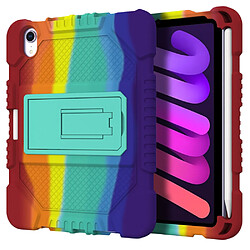 Coque en TPU motif arc-en-ciel, antichoc, anti-empreinte digitale avec porte-stylo style C pour votre iPad mini (2021)