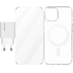 Pack 3-en-1 pour iPhone 15 Plus Coque MagSafe Film Chargeur USB-C 20W 4smarts