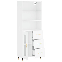 Avis vidaXL Buffet haut Blanc 69,5x34x180 cm Bois d'ingénierie