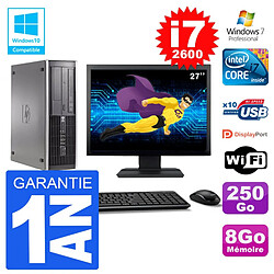 PC HP 6200 SFF Ecran 27" Intel i7-2600 RAM 8Go Disque 250Go Graveur DVD Wifi W7 - Occasion