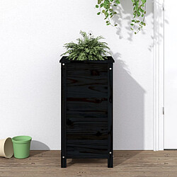 Maison Chic Jardinière,Bac à fleurs - pot de fleur noir 40x40x78 cm bois massif de pin -GKD64143