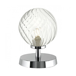 Luminaire Center Lampe de table globe Esben Chrome poli,verre 1 ampoule 17cm