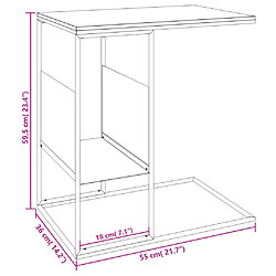 vidaXL Table d'appoint Noir 55x36x59,5 cm Bois d'ingénierie pas cher