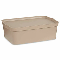 Kipit Boîte de rangement avec couvercle Beige Plastique 14 L 29,5 x 14,5 x 45 cm (12 Unités)