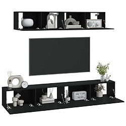 Acheter vidaXL Ensemble de meubles TV 4 pcs Noir Bois d'ingénierie