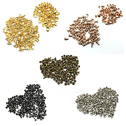 100 Sets Double Caps Studs Rivets pour Sacs Chaussures Cuir 6x8mm Or