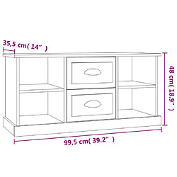 vidaXL Meuble TV blanc 99,5x35,5x48 cm bois d'ingénierie pas cher