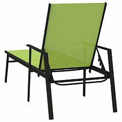 Maison Chic Chaise longue - Transat - Bain de Soleil acier et tissu textilène vert pas cher