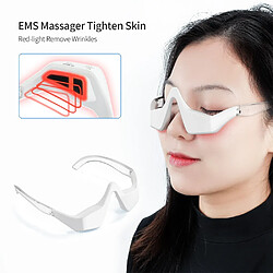 Universal EMS Micro Courant Lumière Rouge Thérapie Relaxation des Yeux Masque Masque Fatigue Relief Rides des Yeux Cernes Démaquillant Peau des Yeux Resserrement Appareil de beauté à la maison (blanc)