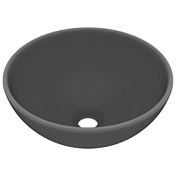 vidaXL Lavabo rond de luxe de salle Gris foncé mat 32,5x14cm Céramique