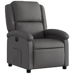 Avis vidaXL Fauteuil inclinable électrique gris cuir véritable