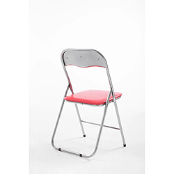 Avis Decoshop26 Chaise de cuisine pliable rouge pied en métal chromé MED10009