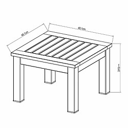 Acheter Table Basse de Jardin Chillvert Bérgamo Aluminium Bois 46,1x6,1x32,5 cm