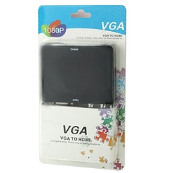 Wewoo Adaptateur VGA vers HDMI Full noir HD 1080P, version HDMI Standard 1.3 pas cher