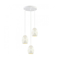 Luminaire Center Suspension moderne Harley blanc 3 ampoules