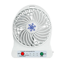 (Blanc) Mini Ventilateur Portable Refroidisseur d'air à LED Ventilateur Rechargeable USB *3 Vitesses