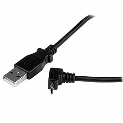 StarTech.com Câble Micro USB 1 m - A vers Micro B coudé 90° vers le haut - Câble USB Micro B Angle Coude vers le haut - Noir 1m