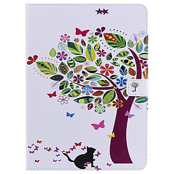 Etui en PU avec support motif chat et arbre pour votre Samsung Galaxy Tab A7 10.4 (2020)/T505/T500