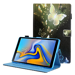 Etui en PU texture croisée avec support et porte-carte papillon d'or pour votre Samsung Galaxy Tab A8 10.5 2021 SM-X200/X205