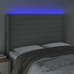 Acheter Maison Chic Tête de lit scandinave à LED,meuble de chambre Gris clair 147x16x118/128 cm Tissu -MN50555