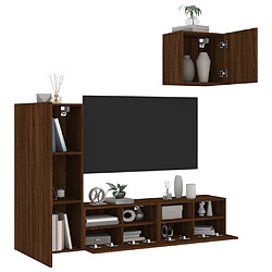 vidaXL Unités murales TV 4 pcs chêne marron bois d'ingénierie