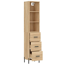 Avis vidaXL Buffet haut Chêne sonoma 34,5x34x180 cm Bois d'ingénierie