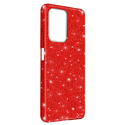 Avizar Coque Xiaomi 11T et 11T Pro Paillette Amovible Silicone Semi-rigide Rouge