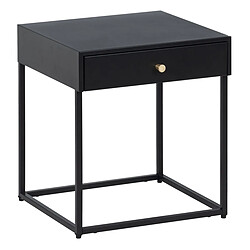 BigBuy Home Table de Nuit Noir Acier 43 x 41 x 50 cm