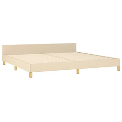 Maison Chic Lit adulte - Cadre Structure de lit avec tête de lit Contemporain Crème 200 x 200 cm Tissu -MN83168 pas cher