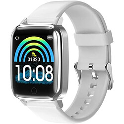 Chrono Montre Connectée pour Femmes Homme Sport Avec écran Couleur Complet de 1.3'' Vibrante pour Android iOS-Blanc