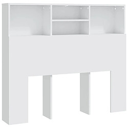 vidaXL Armoire de tête de lit Blanc 120x19x103,5 cm