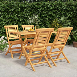 Salle à dîner de jardin 5 pcs,Table et chaise à manger Bois de teck massif -MN21476