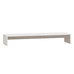 vidaXL Support de moniteur Blanc 100x27x15 cm Bois de pin solide