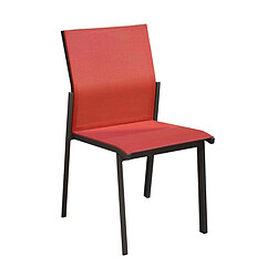 Proloisirs Chaise de jardin empilable Delia gris et rouge.