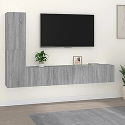 vidaXL Ensemble de meubles TV 4 pcs Sonoma gris Bois d'ingénierie