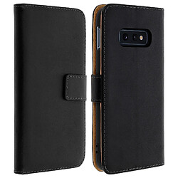 Avizar Housse Samsung Galaxy S10e Etui Portefeuille Cuir Support Vidéo - Noir