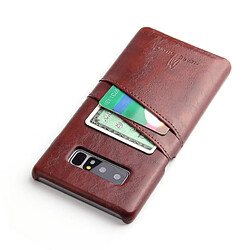 Acheter Wewoo Etui en Cuir Fierre Shann Retro Oil en Cuir PU pour Galaxy Note 8, avec emplacements pour cartes (Marron)