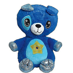 Universal Animal en peluche avec un projecteur léger dans le ventre réconfortant jouet en peluche léger léger chiot (bleu)