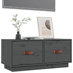 Acheter Maison Chic Meuble TV scandinave - Banc TV pour salon Gris 80x34x35 cm Bois de pin massif -MN65340