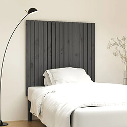 vidaXL Tête de lit murale Gris 108x3x110 cm Bois massif de pin