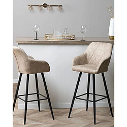 Beliani Lot de 2 chaises de bar DARIEN Beige