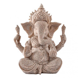 2 Pc Bouddha Éléphant Statue Sculpture Ganesha Grès Figurine Jardin Décor