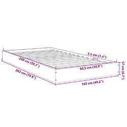 Vidaxl Cadre de lit chêne sonoma 100x200 cm bois d'ingénierie pas cher