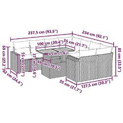 Acheter vidaXL Salon de jardin 9 pcs avec coussins noir résine tressée