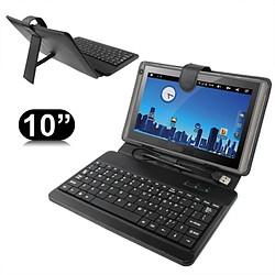 Wewoo Clavier QWERTY noir pour tablette universelle de 10 pouces avec en plastique USB Housse en cuir