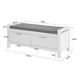 Acheter SoBuy FSR74-W Banc de Rangement à Chaussures avec Coussin Rembourré